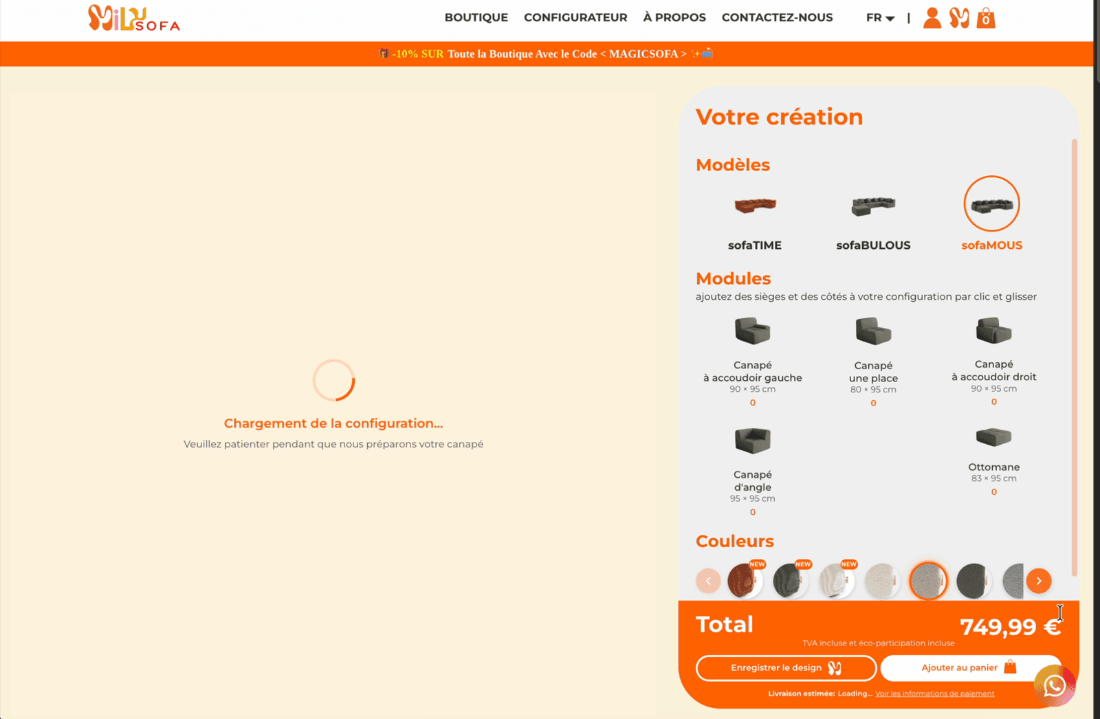 3D Sofa Configurator case study preview