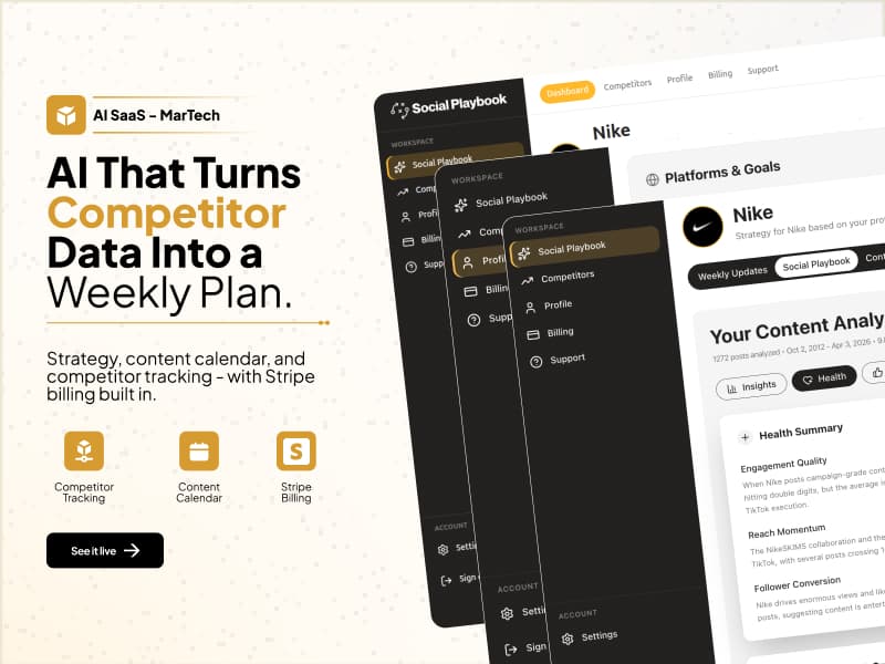 Social Playbook product interface