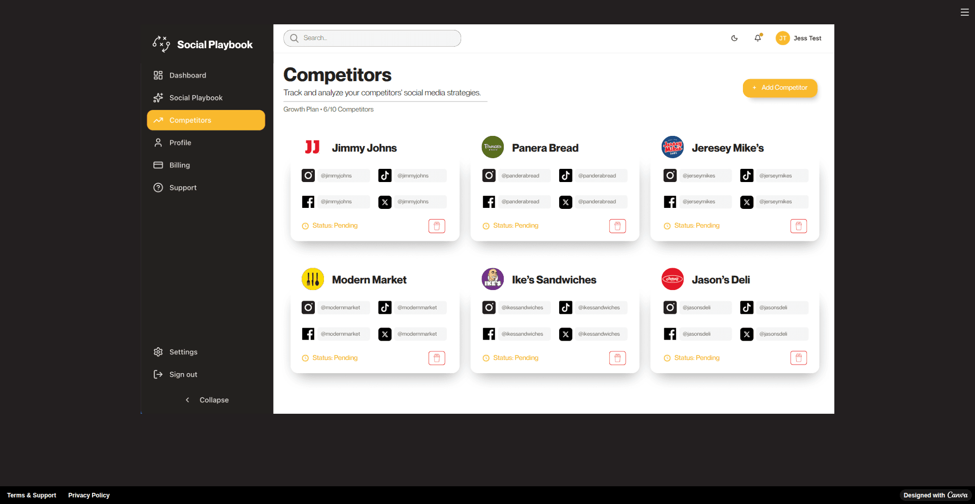 Social Playbook product screen 2