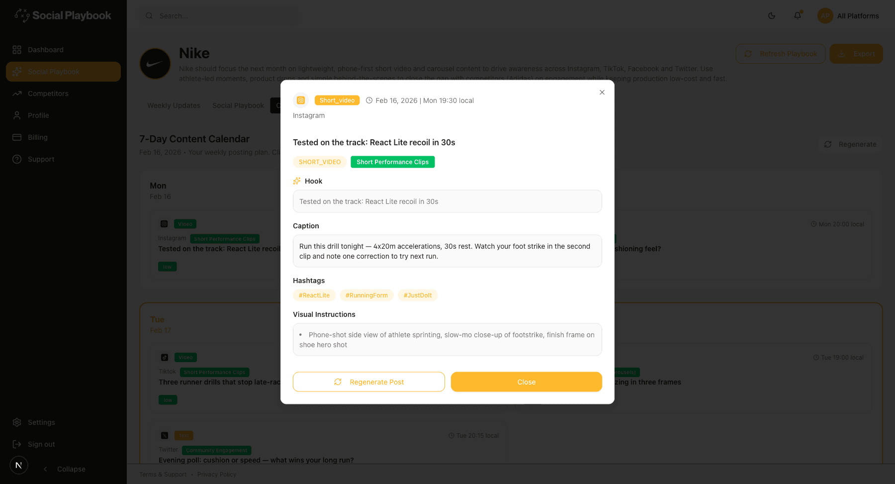 Social Playbook product screen 3