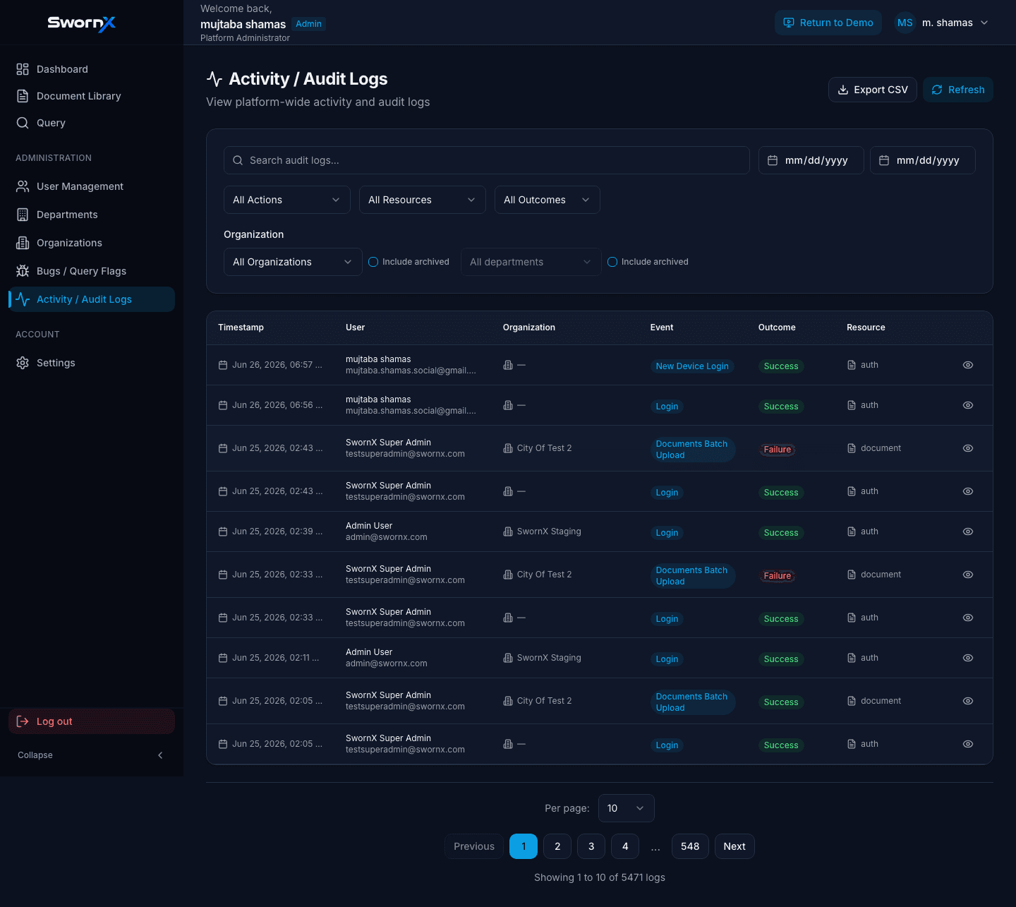 SwornX product screen 3