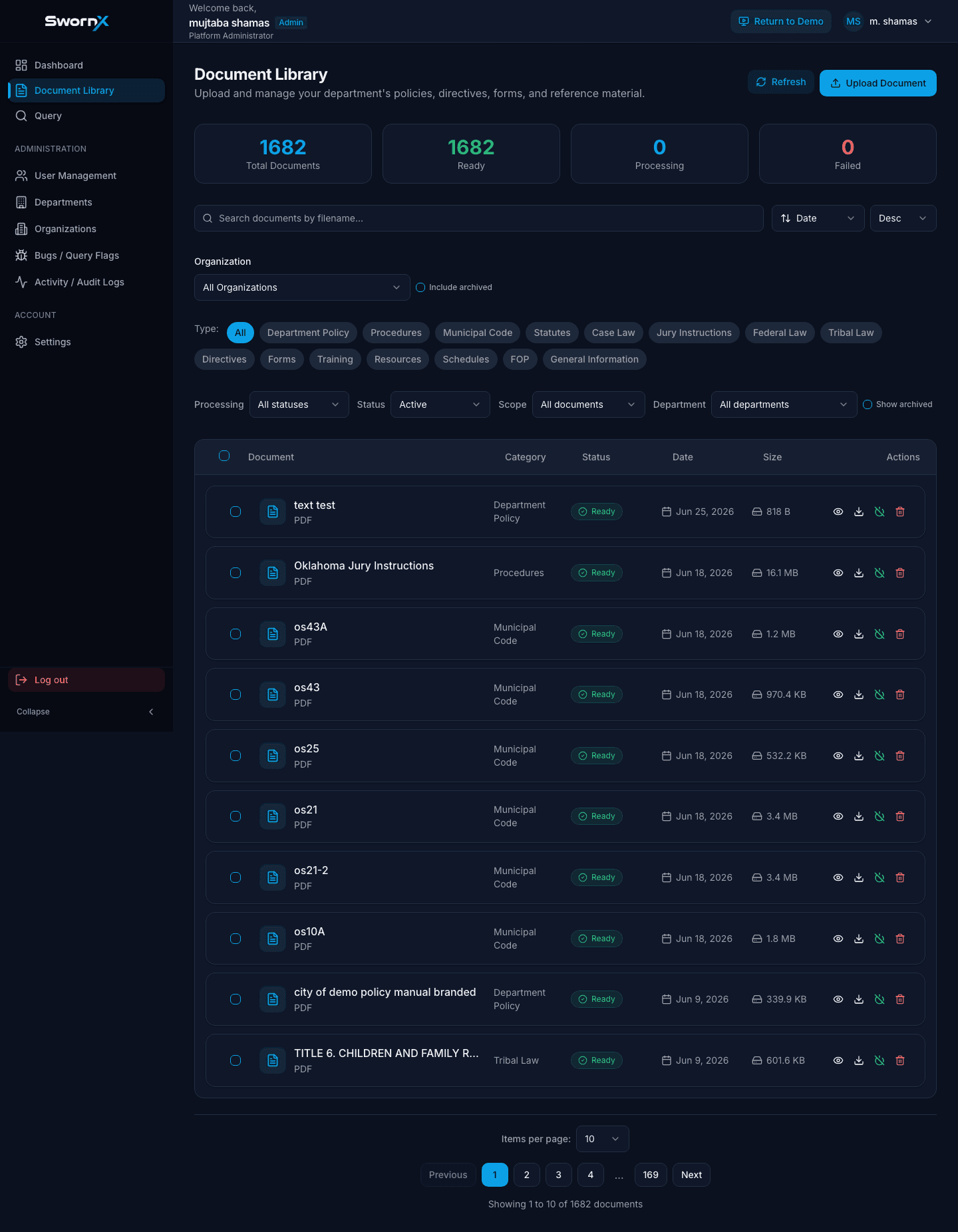 SwornX product screen 2