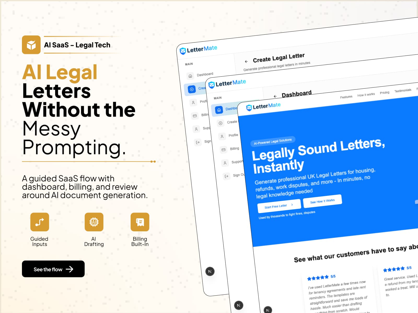 Lettermate product interface
